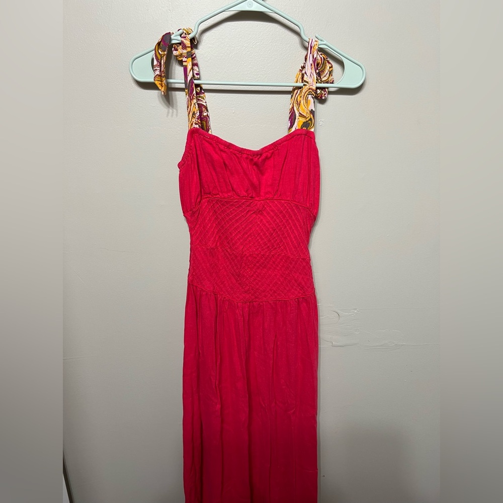 Free People hot pink long dress